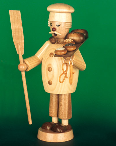 Räuchermann Bäcker aus dem Erzgebirge Räucherfigur Backstube Bäckerei